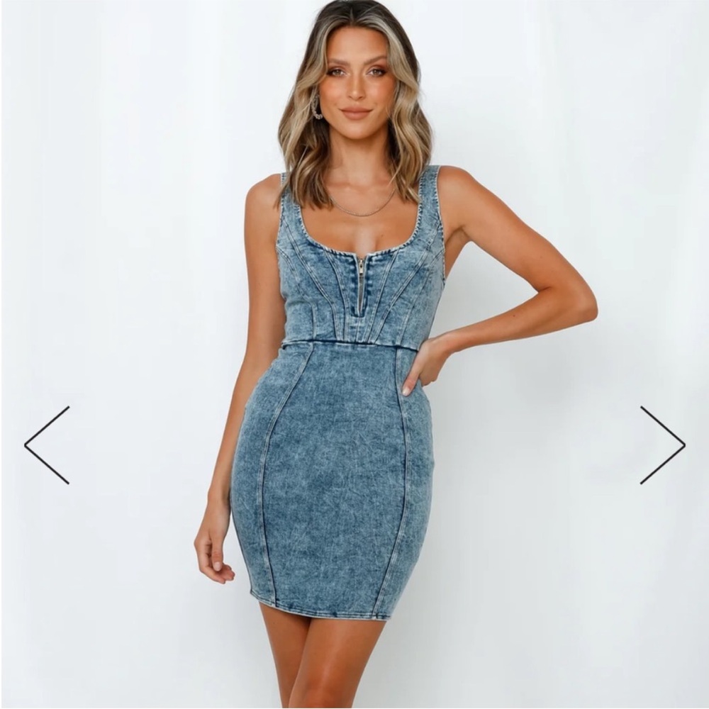 Hello Molly Blue Denim Mini Dress